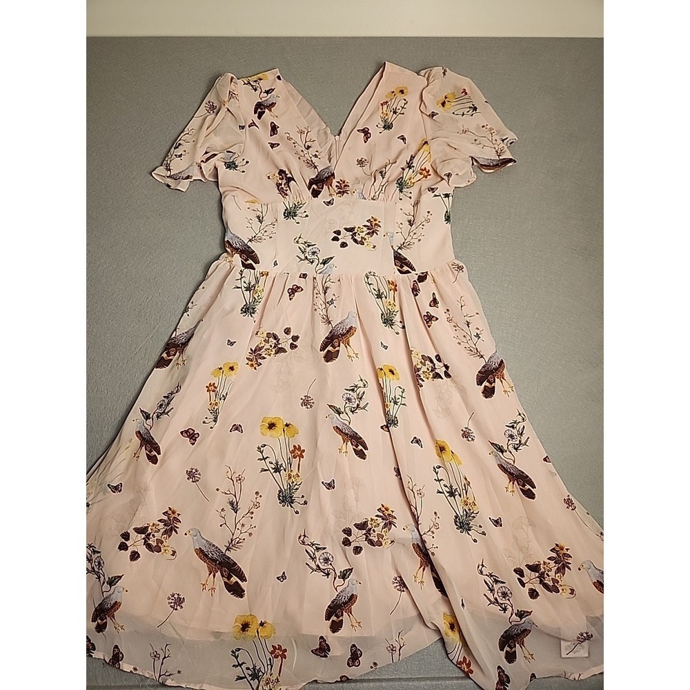 Nwt Retro Stage Bird And Butterfly Dress Sz 2XL